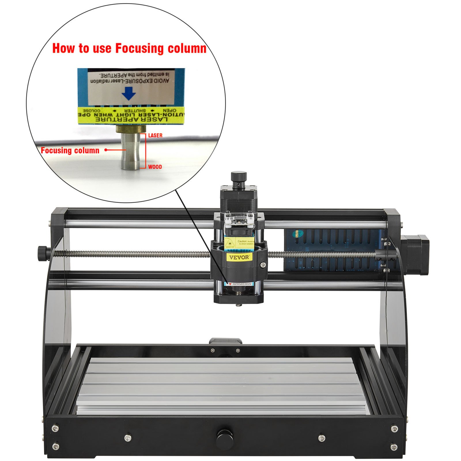 VEVOR CNC 3018 Pro Router CNC 500MW Láser 3 Ejes, Control GRBL, Máquina de Grabado Láser 300×180×45mm, Fresadoras para Madera para Tallado Fresado de Plástico, Acrílico, PVC, Madera
