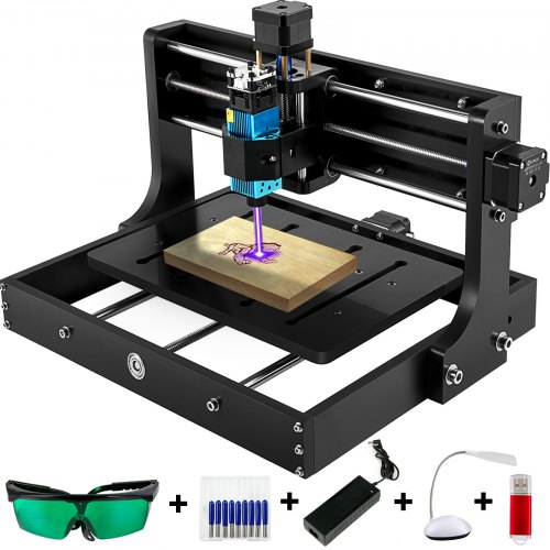 Vevor Máquina Grabadora Láser 3020 Cnc Madera 2,5 W, Grbl 3 Ejes, 300x200x40 Mm