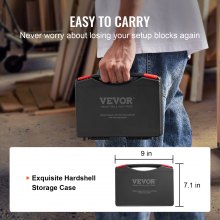 VEVOR Bloques de configuración de herramientas para carpintería juego de bloques medidores de altura de precisión de 16 piezas con marcas de tamaño claramente grabadas con láser con estuche