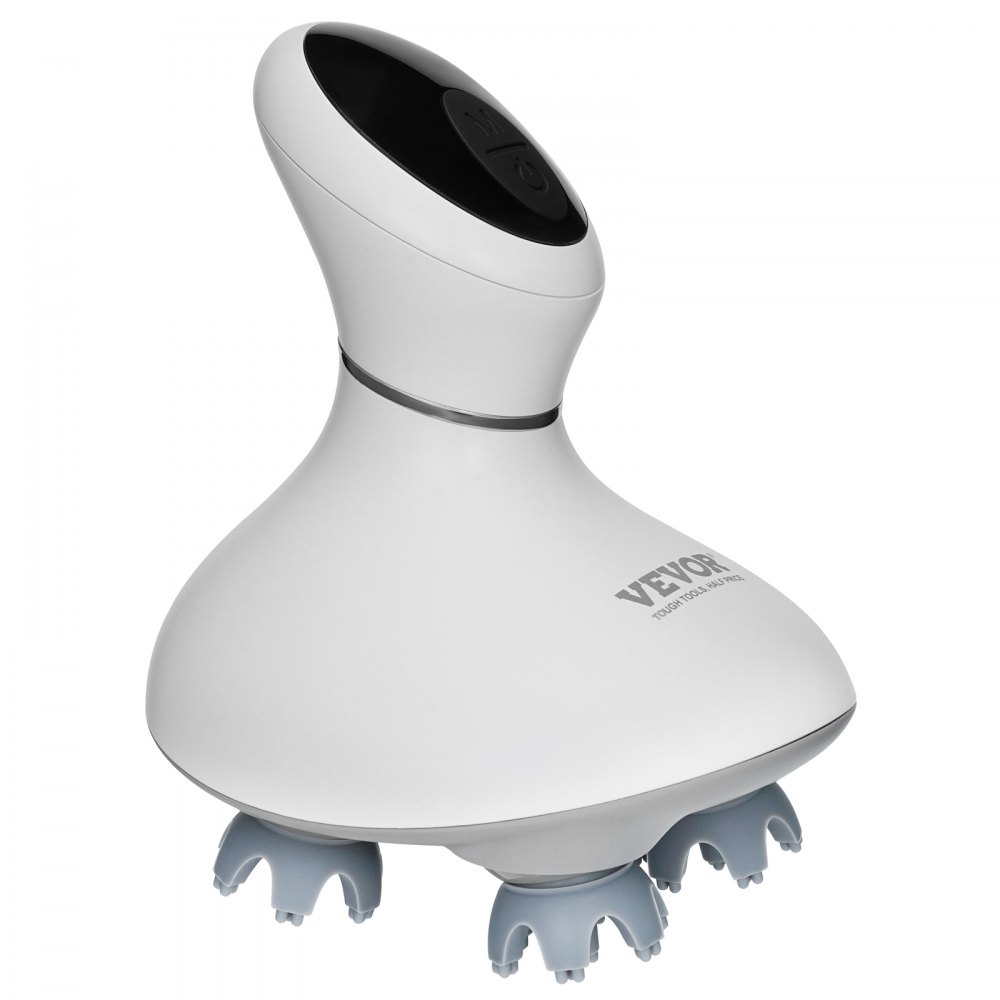 Masajeador eléctrico para el cuero cabelludo VEVOR, masajeador de cabeza recargable para el crecimiento del cabello, resistente al agua IPX7 | Rascador portátil para el cuero cabelludo con 8 cabezales de masaje extraíbles para aliviar el estrés, limpieza profunda, regalo para mamá/papá