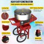VEVOR Máquina de Algodón de Azúcar 220V Rojo Algodonera de Azúcar Cotton Candy Machine Máquina Profesional para Hacer Nubes de Azúcar con Carrito