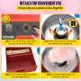 VEVOR Máquina de Algodón de Azúcar 220V Rojo Algodonera de Azúcar Cotton Candy Machine Máquina Profesional para Hacer Nubes de Azúcar con Carrito