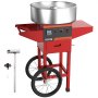 VEVOR Máquina de Algodón de Azúcar 220V Rojo Algodonera de Azúcar Cotton Candy Machine Máquina Profesional para Hacer Nubes de Azúcar con Carrito