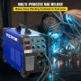 VEVOR Máquina de Soldadura de Inversor MIG-160 3 en 1, Doble Voltaje de 110 V o 220 V Máquina Soldadora Portátil lMIG MMA TIG IGBT DC Soldadora de Inversor Acero Inoxidable con Pantalla Digital Azul