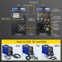 VEVOR Soldadora de Inversor Portátil MIG-250 3 en 1, Doble Voltaje de 110 V o 220 V 50-200 A Máquina Soldadora Portátil lMIG MMA TIG DC Soldadora de Inversor Acero Inoxidable con Pantalla Digital Azul