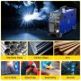 VEVOR Soldadora de Inversor Portátil MIG-250 3 en 1, Doble Voltaje de 110 V o 220 V 50-200 A Máquina Soldadora Portátil lMIG MMA TIG DC Soldadora de Inversor Acero Inoxidable con Pantalla Digital Azul