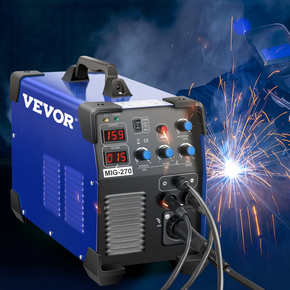 Vevor Máquina De Soldadura Mig-270 3 En 1 Doble Voltaje De 110 V O 220 V 50-200a