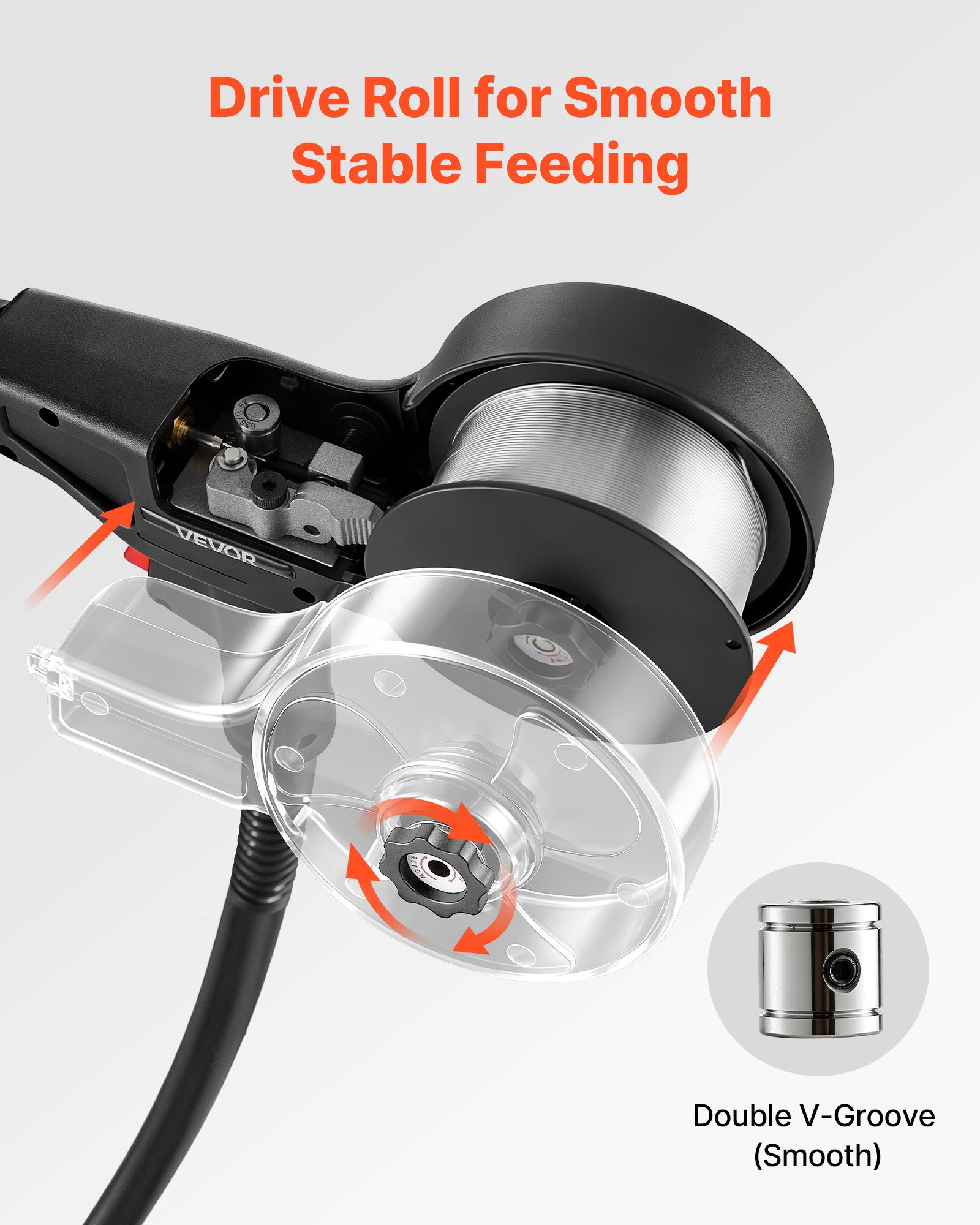 VEVOR Pistola de Carrete MIG 135A con Cable 3 m Compatible con Spoolmate 100 para Millermatic Multimatic Syncrowave con Alambre Aluminio, Rodillo, Puntas de 0,8-0,9mm para Taller Reparación Automotriz