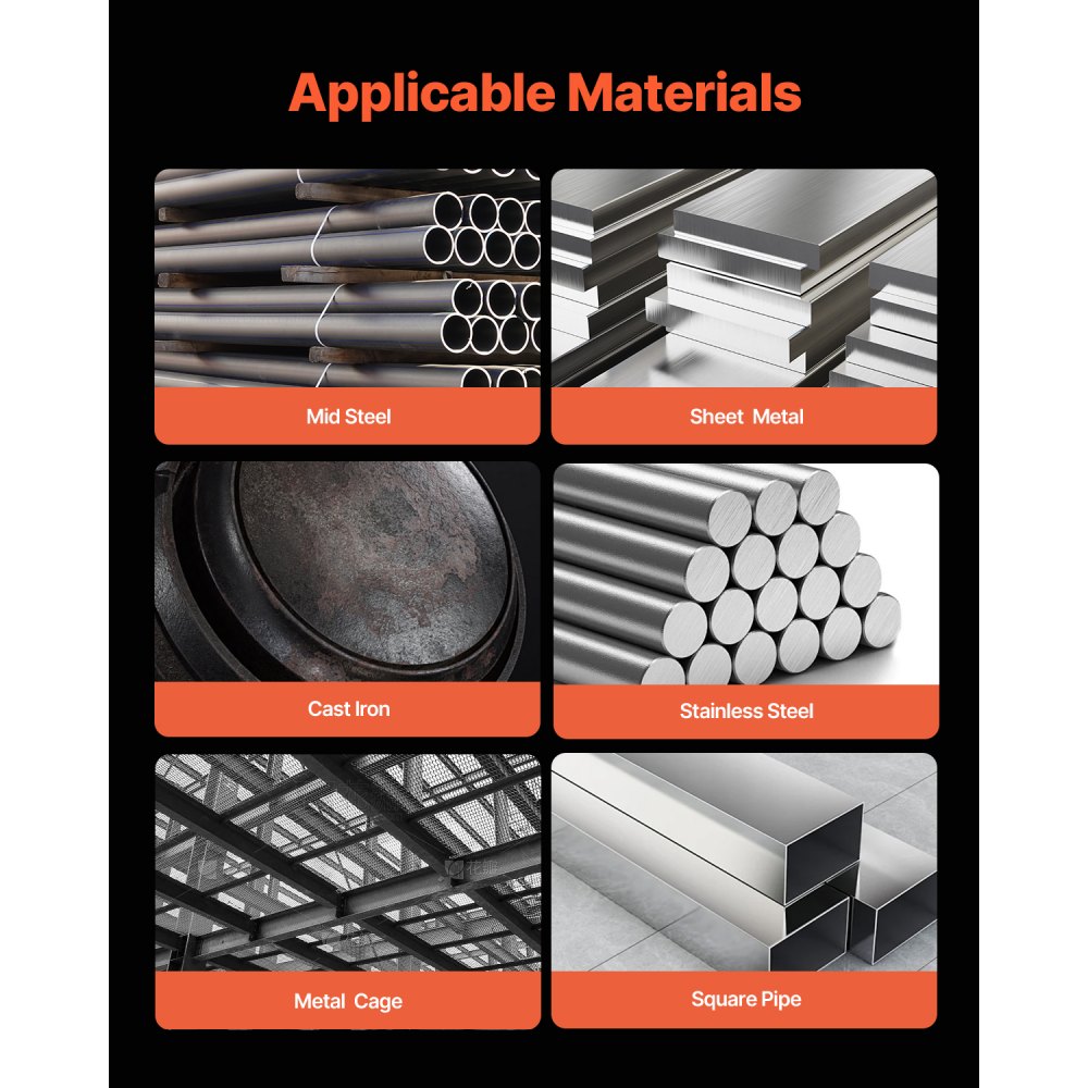 VEVOR Máquina de Soldadura MIG Sinérgica de 130 A, con Núcleo de Fundente sin Gas, Soldador MIG Portátil con Tecnología de Inversor IGBT y Pantalla de Visualización Digital, 330 x 160 x 230 mm