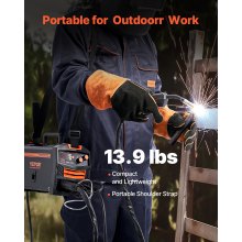 VEVOR Máquina de Soldadura MIG Sinérgica de 130 A, Multiproceso 2 en 1 con Núcleo Fundente MIG a Gas/sin Gas, con Tecnología de Inversor IGBT y Pantalla de Visualización Digital, ≤ 8 mm, Negro