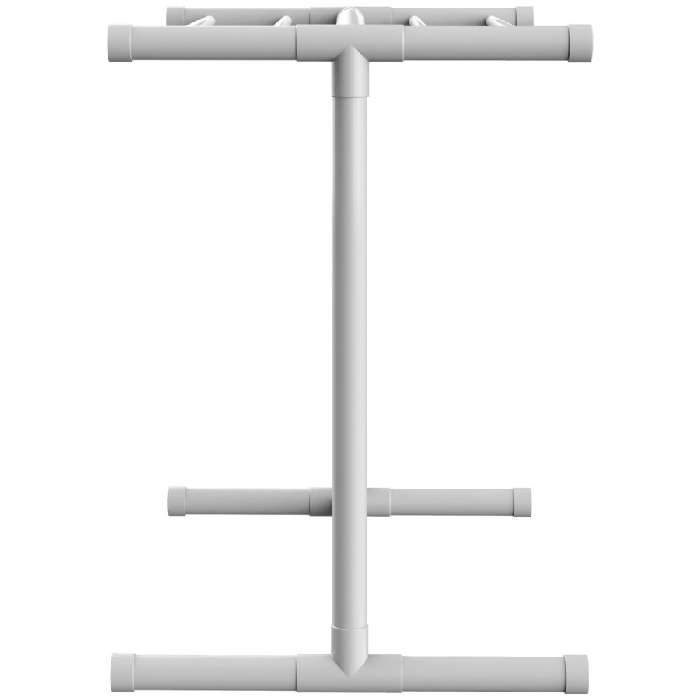 VEVOR Towel Rack with 5 Towel Bars, Freestanding, Spa/Swimming Pool Towel Holder, 102 x 46 x 102 cm, White, 25 kg Load Capacity, PVC Towel Stand with 8 Towel Clips & 1 Hook