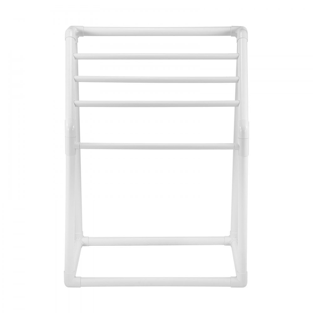 VEVOR Toallero Independiente de 5 Barras Toallero de Baño Blanco Toallero de PVC Carga de 25 kg Organizador de Servilletas Fácil de Montar Colgador de Toallas para Piscina Baño Spa Exterior Interior