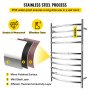 VEVOR Radiador Toallero Eléctrico 10 Barras Calentador de Toallas 220V 120W Toallero Calentado Acero Inoxidable Secatoallas de Baño IP55 2 Modos Seca y Calienta Toallas Carga de 11 libras Diseño Curvo