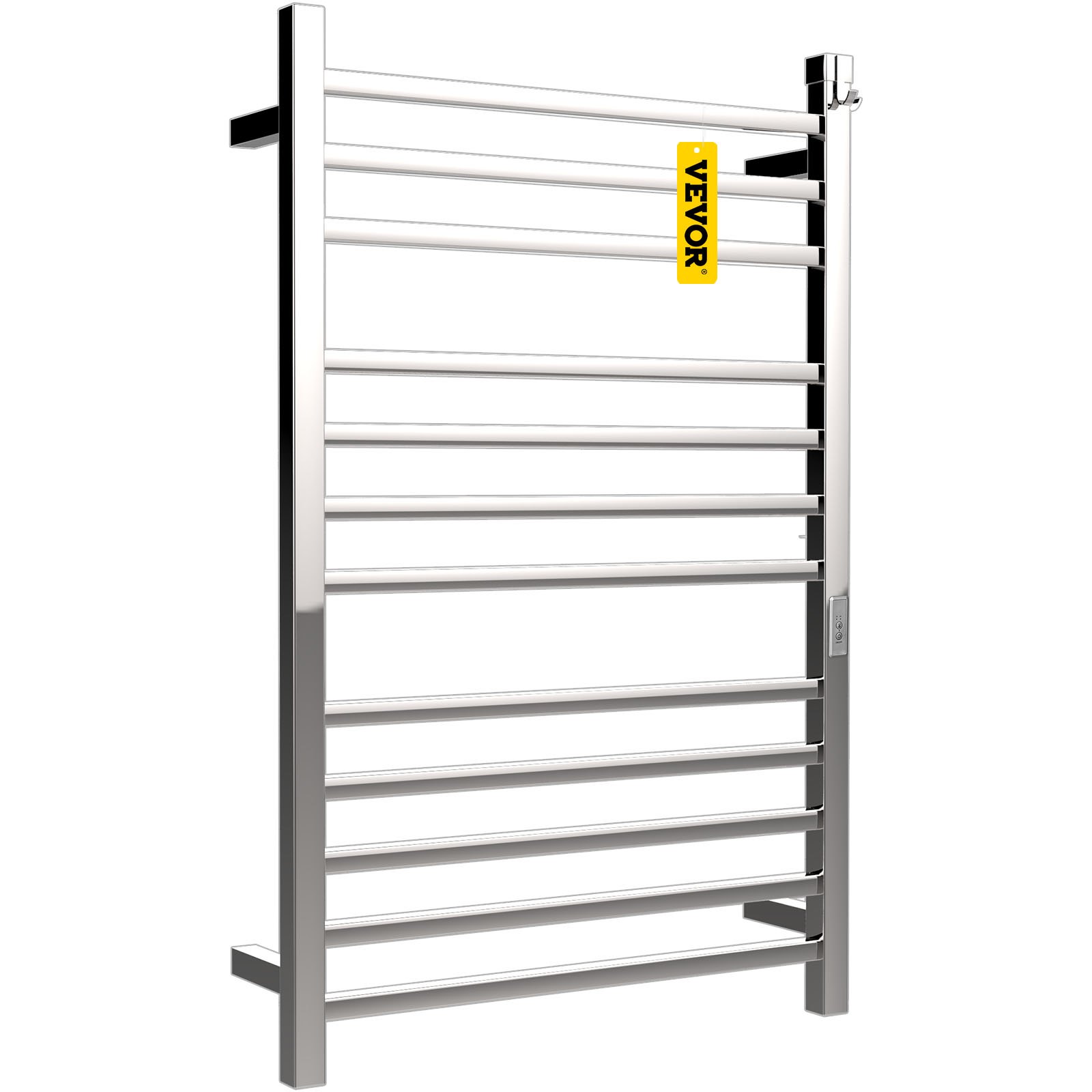 VEVOR Radiador Toallero Eléctrico 12 Barras Calentador de Toallas 220V 135W Toallero Calentado Acero Inoxidable Secatoallas de Baño IP55 2 Modos Seca y Calienta Toallas Capacidad de Carga de 11 libras