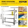 VEVOR Radiador Toallero Eléctrico 4 Barras Calentador de Toallas 220 V 50 W Toallero Calentado Acero Inoxidable Secatoallas de Baño IP55 2 Modos Seca y Calienta Toallas Capacidad de Carga de 11 libras
