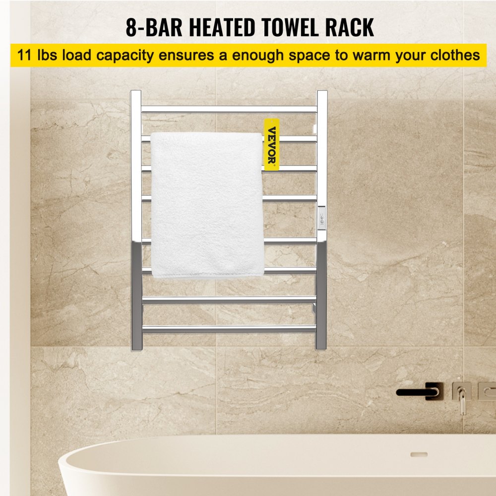  Calentadores de toallas, secador inteligente eléctrico con  calefacción para montaje en pared para baño (blanco) : Hogar y Cocina
