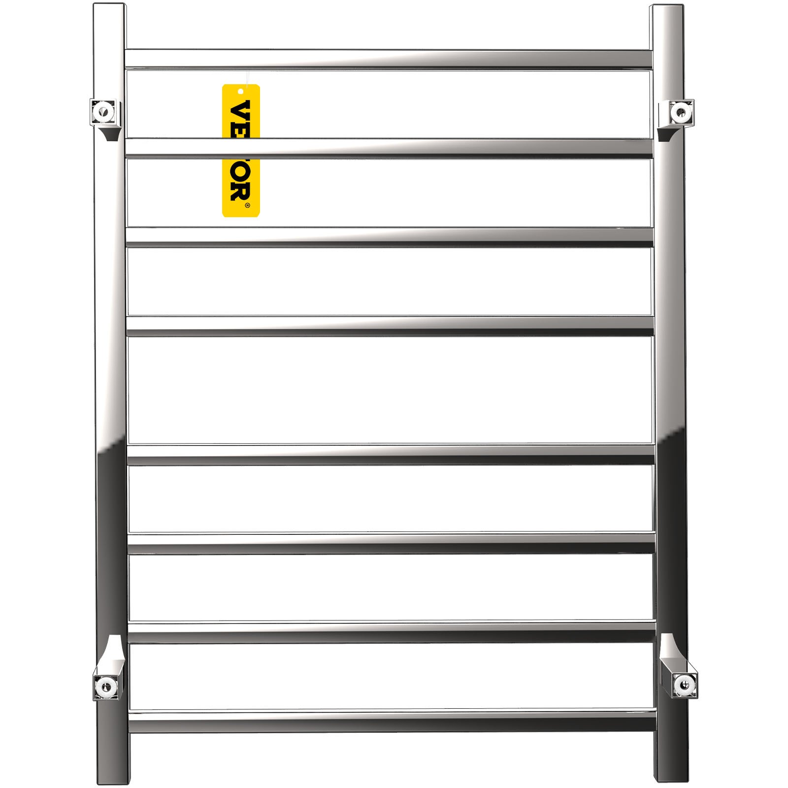 VEVOR Toallero calefactado, diseño de 8 Barras, Calentador de Toallas eléctrico de Acero Inoxidable Pulido con Temporizador Integrado, Montaje en Pared para baño, Enchufe/cableado, Certificado UL
