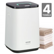 VEVOR Calentador de Toallas 20 L con Pantalla LED y Luz Indicadora en Forma de U Calentador de Toallas Inteligente con Temporizador Ajustable para Baño, Manta, Pijama, Apagado Automático, Blanco