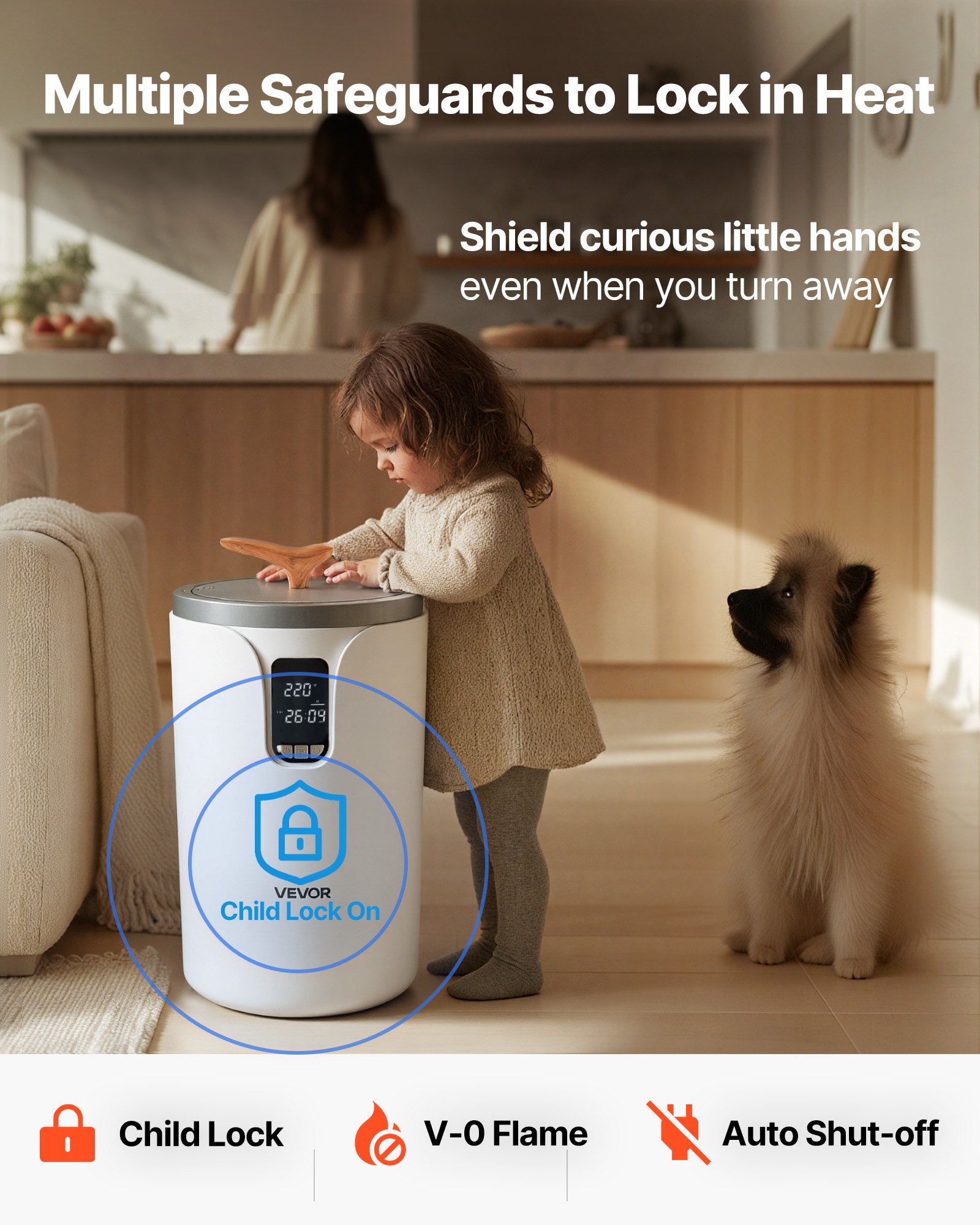 VEVOR Calentador de Toallas de 20 L con Pantalla LED Calentador de Mantas Apagado Automático Temporizador de 3 Niveles Bloqueo de Seguridad Secador de Toallas Portátil para Spa, Hogar, Baño, Blanco