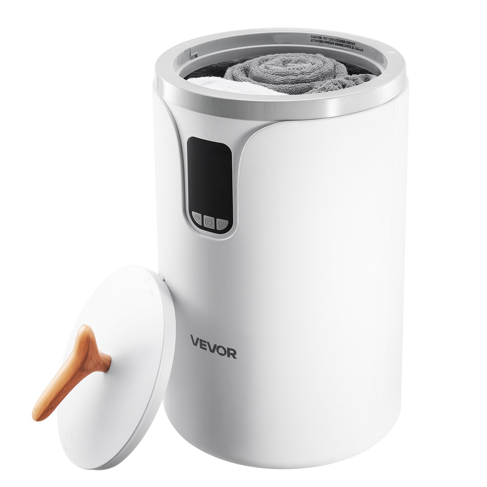 VEVOR Calentador de Toallas de 20 L con Pantalla LED Calentador de Mantas Apagado Automático Temporizador de 3 Niveles Bloqueo de Seguridad Secador de Toallas Portátil para Spa, Hogar, Baño, Blanco