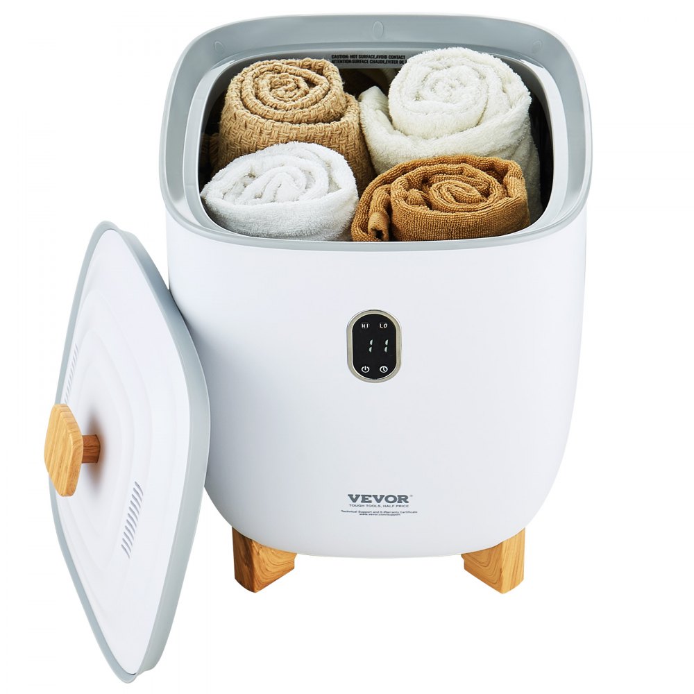 VEVOR Calentador de Toallas 25 L con Pantalla LED y Columnas Calefactoras en Parte Inferior Calentador de Toallas Inteligente con Temporizador Ajustable para Baño, Manta y Pijama, Apagado Automático