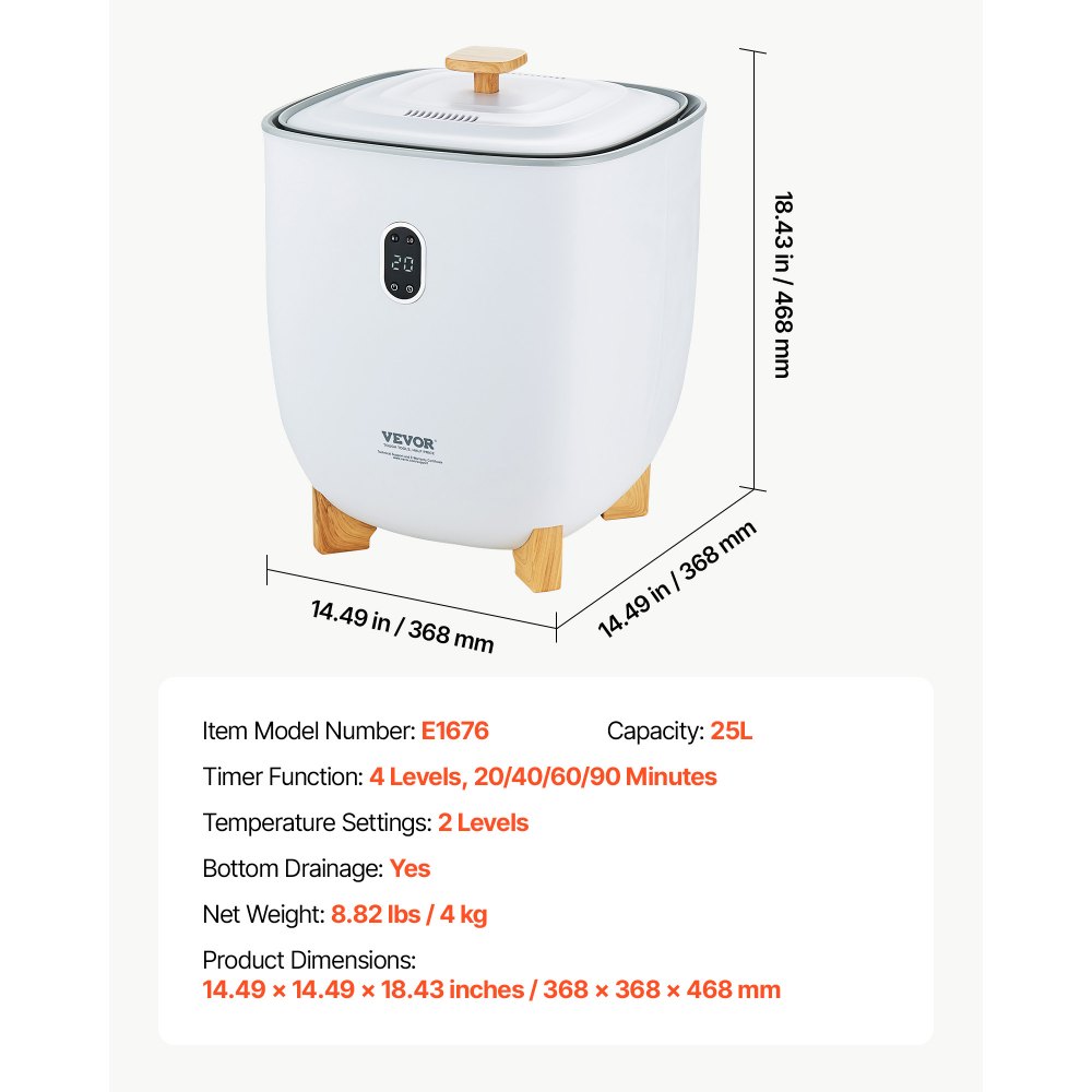 VEVOR Calentador de Toallas 25 L con Pantalla LED y Columnas Calefactoras en Parte Inferior Calentador de Toallas Inteligente con Temporizador Ajustable para Baño, Manta y Pijama, Apagado Automático