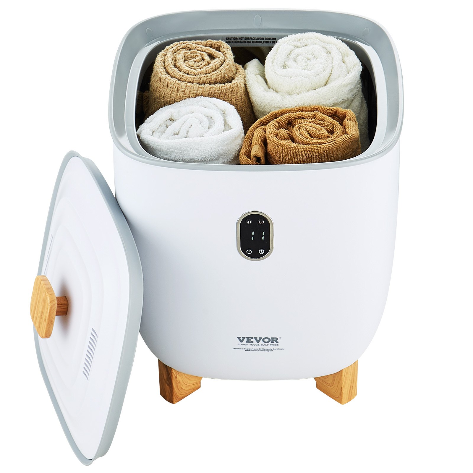 VEVOR Calentador de Toallas 25 L con Pantalla LED y Columnas Calefactoras en Parte Inferior Calentador de Toallas Inteligente con Temporizador Ajustable para Baño, Manta y Pijama, Apagado Automático