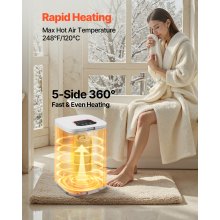 VEVOR Calentador de Toallas 20 L con Pantalla LED Calentador de Mantas Temporizador Ajuste de Temperatura Apagado Automático Cierre de Seguridad Secador de Toallas para Spa, Hogar, Baño, Blanco