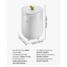 VEVOR Calentador de Toalla 20 L con Luz LED Temperatura Ajustable para Spa, Gris
