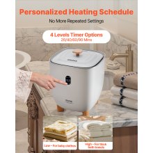 VEVOR Calentador de Toallas Cubo de 25 L con Pantalla LED Calentador de Mantas Apagado Automático Secador de Toallas Temporizador de 4 Niveles Temperatura Ajustable para Spa, Hogar, Baño, Gris