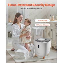 VEVOR Calentador de Toallas Cubo de 25 L con Pantalla LED Calentador de Mantas Apagado Automático Secador de Toallas Temporizador de 4 Niveles Temperatura Ajustable para Spa, Hogar, Baño, Gris