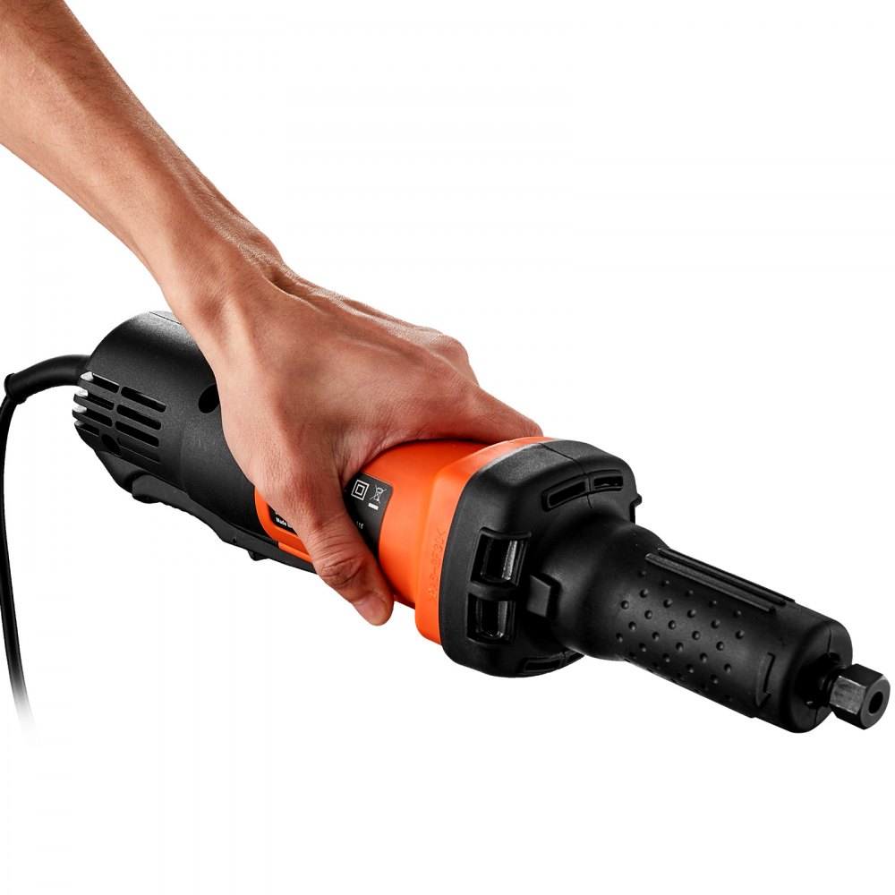 VEVOR Amoladora de Troquel Eléctrica 820W Amoladora Recta 7000-30000rpm Amoladora de Troquel Neumática 6 Velocidades con Cable de 1,8m Pinza 3mm y 6mm Funcionamiento Silencioso para Lijar Pulir Cortar