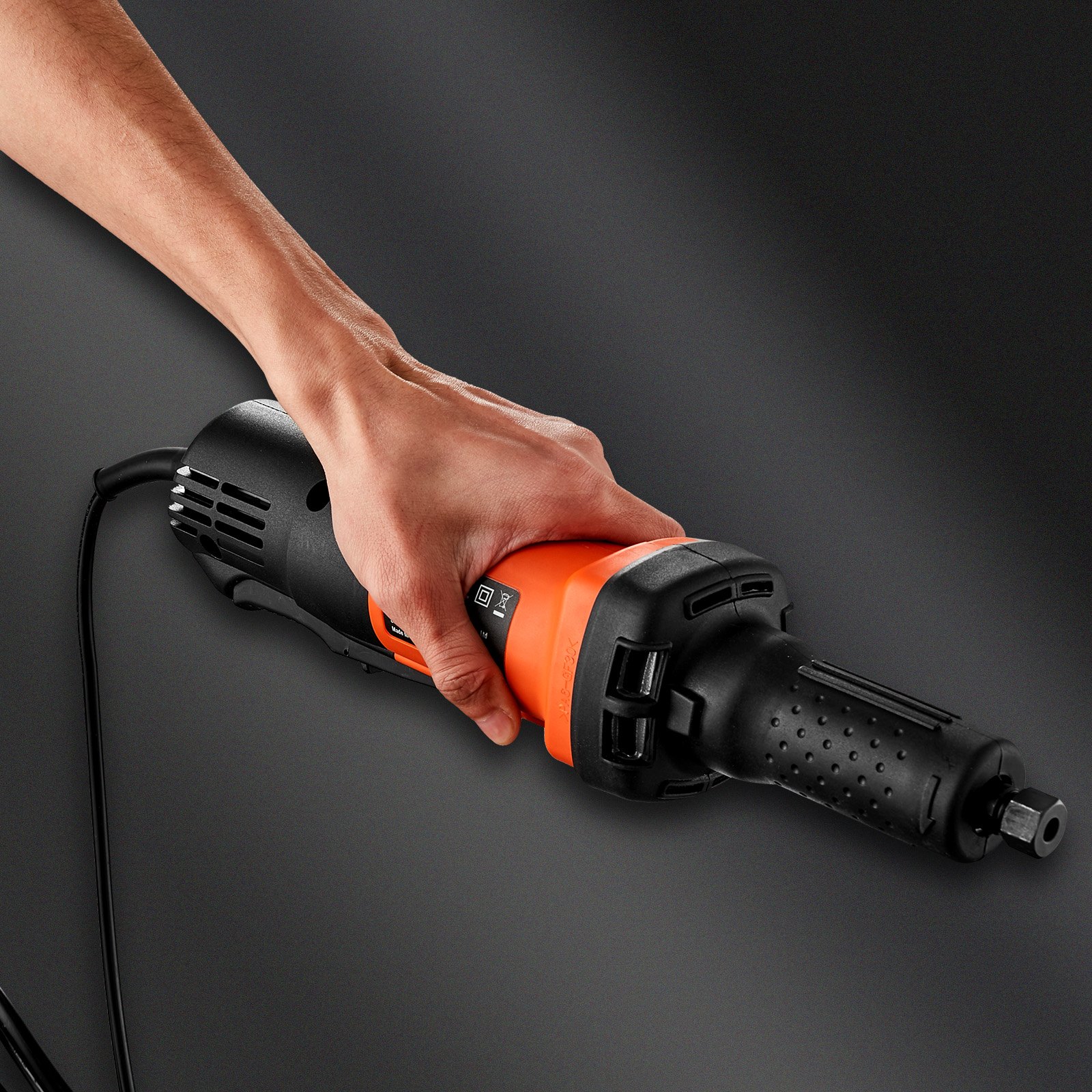 VEVOR Amoladora de Troquel Eléctrica 820W Amoladora Recta 7000-30000rpm Amoladora de Troquel Neumática 6 Velocidades con Cable de 1,8m Pinza 3mm y 6mm Funcionamiento Silencioso para Lijar Pulir Cortar