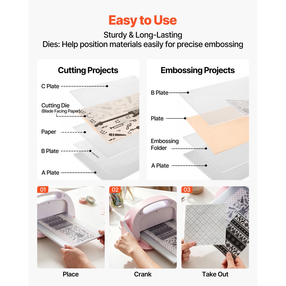 VEVOR Plantillas de Estampado para Manualidades, Juego de 15 Piezas de Carpetas de Estampación, Patrones Navideños y Festivos, Carpeta en Relieve de Plástico, para Scrapbooking Creación de Tarjetas
