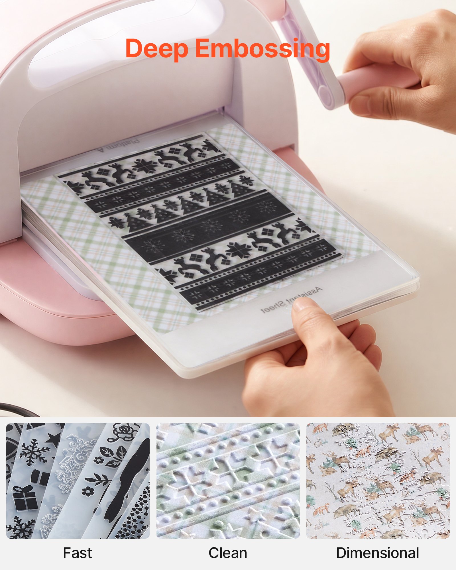 VEVOR Plantillas de Estampado para Manualidades, Juego de 15 Piezas de Carpetas de Estampación, Patrones Navideños y Festivos, Carpeta en Relieve de Plástico, para Scrapbooking Creación de Tarjetas