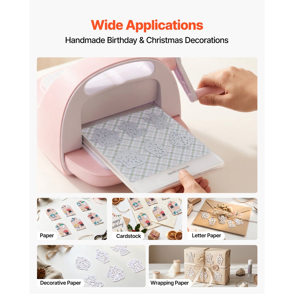 VEVOR Plantillas de Troquelado para Manualidades, Juego de 10 Piezas de Troqueles Metálicos, Patrones de Letras Números Árbol, Compatible con Máquina Troqueladora de VEVOR para Scrapbooking Decoración