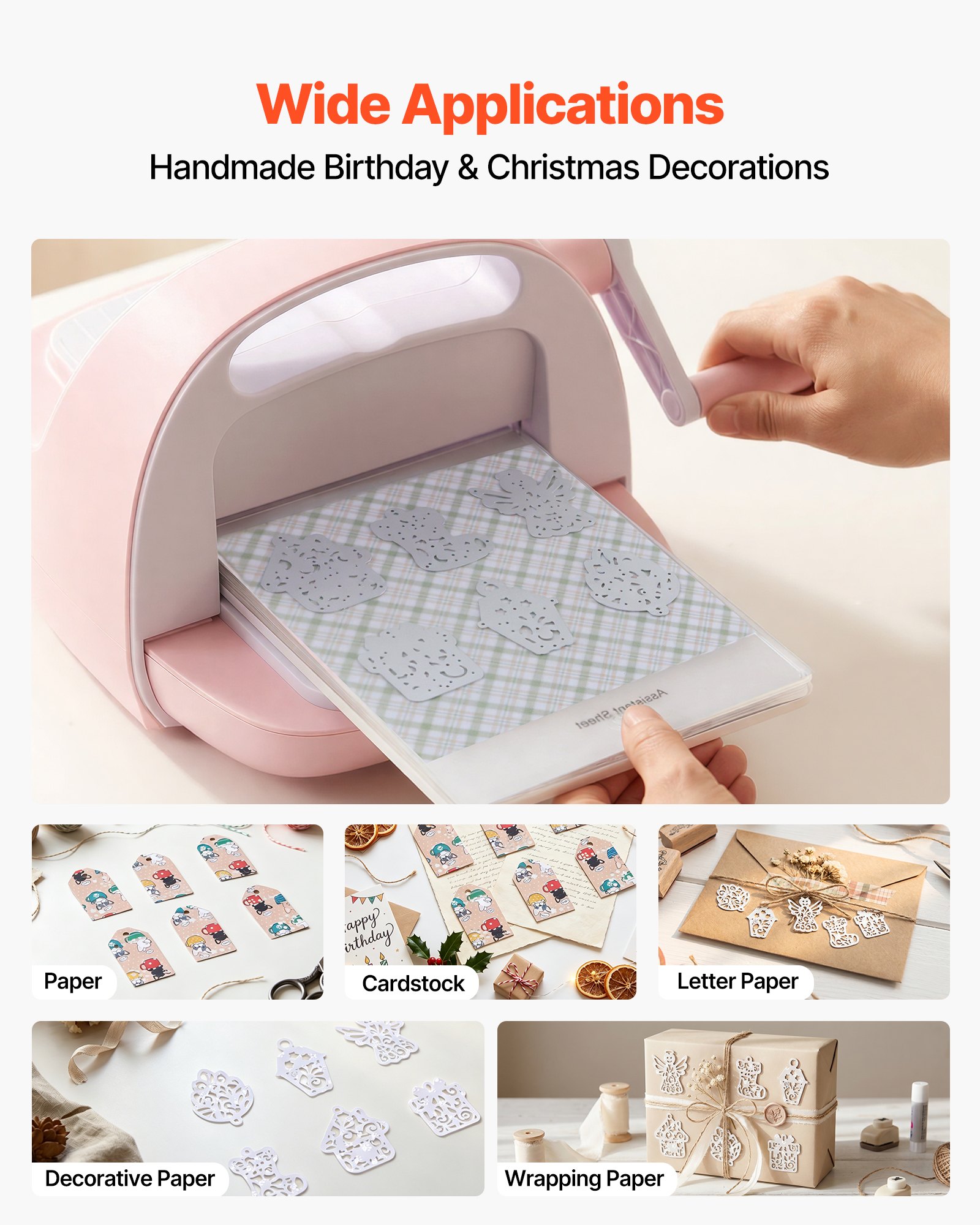 VEVOR Plantillas de Troquelado para Manualidades, Juego de 10 Piezas de Troqueles Metálicos, Patrones de Letras Números Árbol, Compatible con Máquina Troqueladora de VEVOR para Scrapbooking Decoración