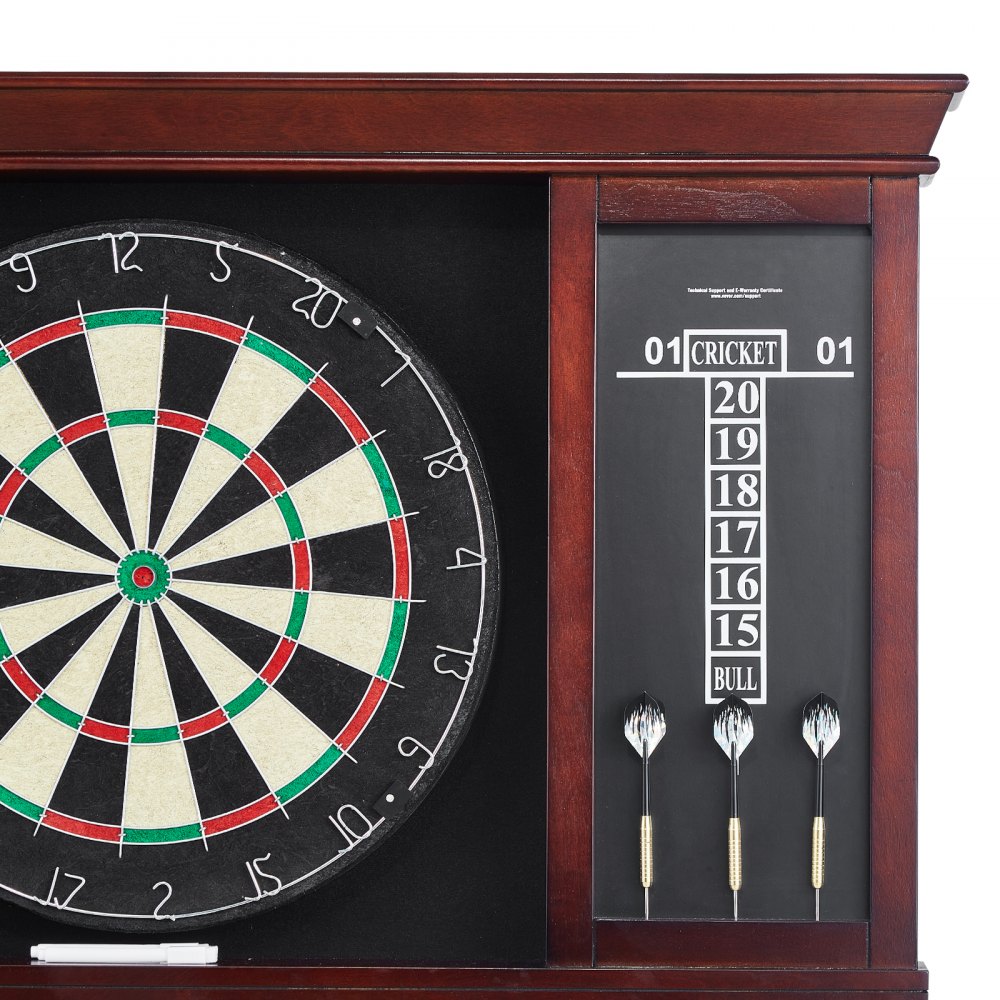 VEVOR Dartboard Ready to Play Package, Official Size Dartboard Cabinet Set, 45 x 3.8 cm Dartboard, Steel Tip Dart Cabinet, Complete with All Accessories, for Cricket Games