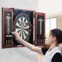 VEVOR Juego de Tablero de Dardos y Gabinete de Tamaño Oficial, Paquete Listo para Jugar, con Punta de Acero, Cuenta con Luz LED, Fácil Montaje, Todos los Accesorios, para Juego de Cricket, 45 x 3,8 cm