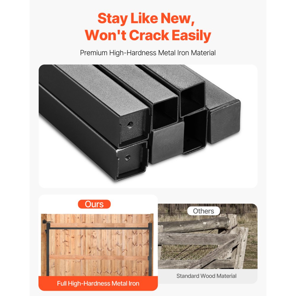 VEVOR gate kit suitable for openings 152 to 243 cm wide, adjustable gate frame kit (119 cm high) made of iron, sag-proof gate frame kit with deadbolt lock & screws, for wooden fences