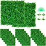 Panel de boj artificial VEVOR, láminas de follaje verde y plantas artificiales decorativas.
