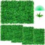 VEVOR Plantas Hiedra Artificial 61 x 40,6 cm, Plantas Artificiales Decorativas 4 Piezas, Estera de Seto Artificial de Boj con Espesor de 4 cm, Jardín Vertical 100% PE, Plantas Artificiales Colgantes