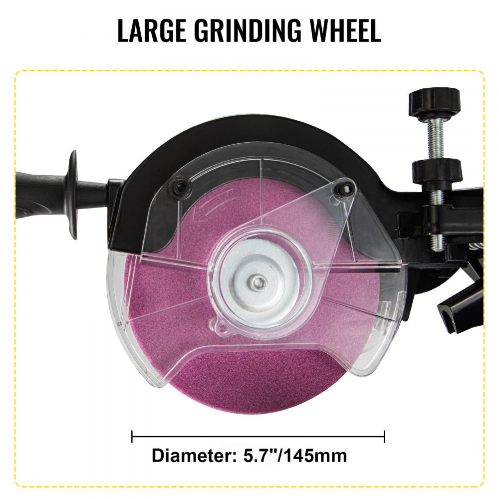 VEVOR Afilador de Cadenas, 230W Afilador de Motosierra, 3000RPM Afilador para Cadenas de Motosierra, 145mm para Pulir Afilar Moler Cadenas