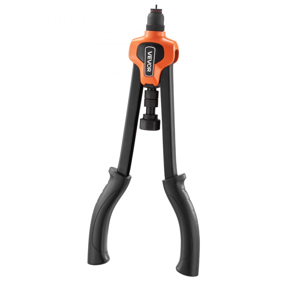 VEVOR Remachadora Manual de 42 cm, Kit Completo para Instalación y Reparación en Casa, con 13 Mandriles Métricos y SAE, 130 Tuercas y Estuche de Transporte, 420 x 160 x 45 mm, Naranja y Negro