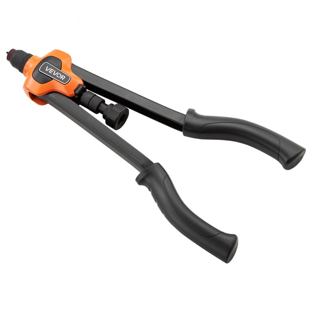 VEVOR Remachadora Manual de 42 cm, Kit Completo para Instalación y Reparación en Casa, con 13 Mandriles Métricos y SAE, 130 Tuercas y Estuche de Transporte, 420 x 160 x 45 mm, Naranja y Negro