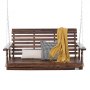 VEVOR Columpio de Madera para Porche de 4,5'', Columpio de Banco para Patio y Jardín, Capacidad de Carga Fuerte Mejorada de 880 Libras, Banco de Silla con Cadenas Colgantes, Marrón Carbonizado