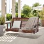 VEVOR Columpio de Madera para Porche 170x71x60cm, Columpio de Banco para Patio y Jardín, Capacidad de Carga Fuerte Mejorada de 880 Libras, Banco de Silla con Cadenas Colgantes para Exteriores, Marrón