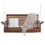 VEVOR Columpio de Madera para Porche 170x71x60cm, Columpio de Banco para Patio y Jardín, Capacidad de Carga Fuerte Mejorada de 880 Libras, Banco de Silla con Cadenas Colgantes para Exteriores, Marrón