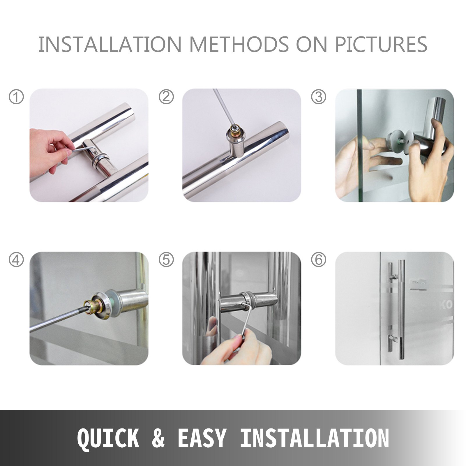 Tiradores De Puerta Manijas De Acero Inoxidable De 45 Cm Para Puertas De Vidrio