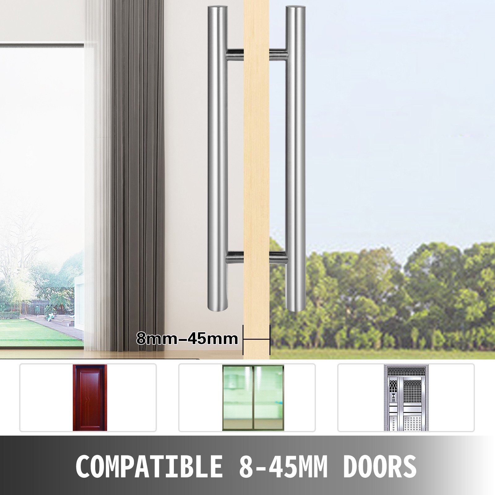 Tiradores De Puerta Manijas De Acero Inoxidable 90 Cm Para Puertas De Vidrio